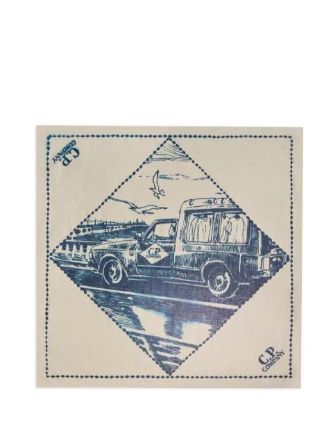 printed muslin graphic bandana by C.P. COMPANY