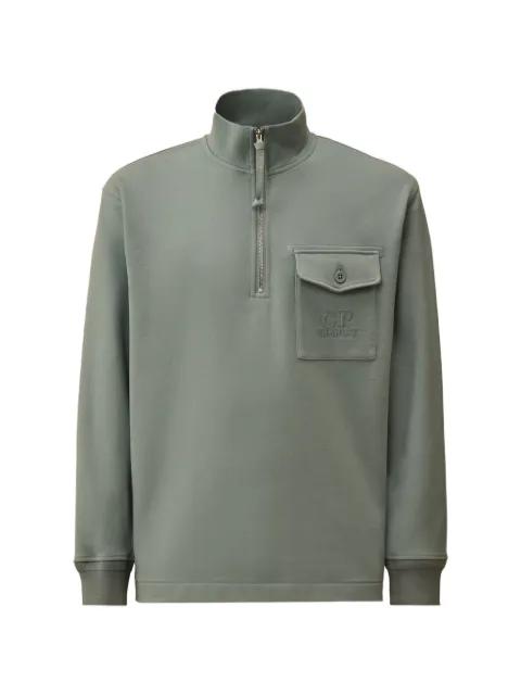 zip-fastening chest-pocket sweatshirt by C.P. COMPANY