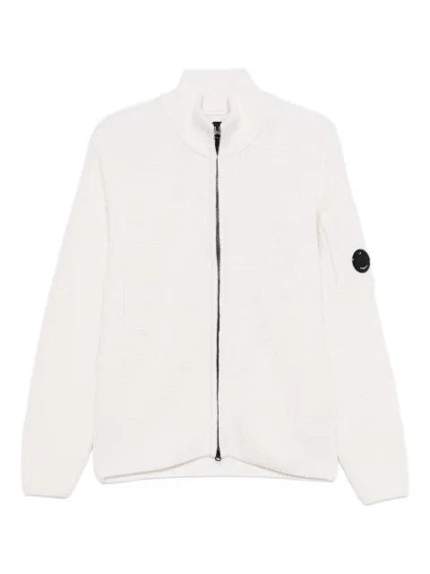 zip-front waffle-knit cardigan by C.P. COMPANY