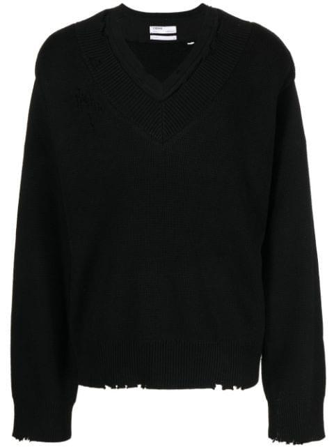 layered distressed-finish jumper by C2H4