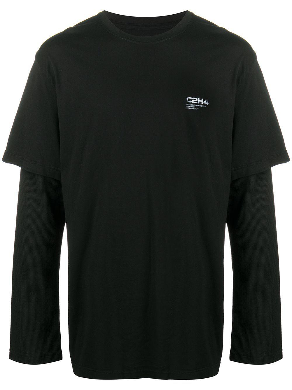 layered logo print T-shirt by C2H4