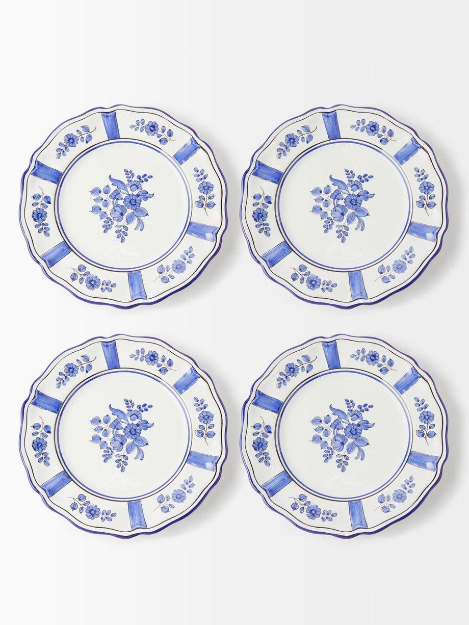 Set of four Wisteria porcelain dinner plates by CABANA MAGAZINE