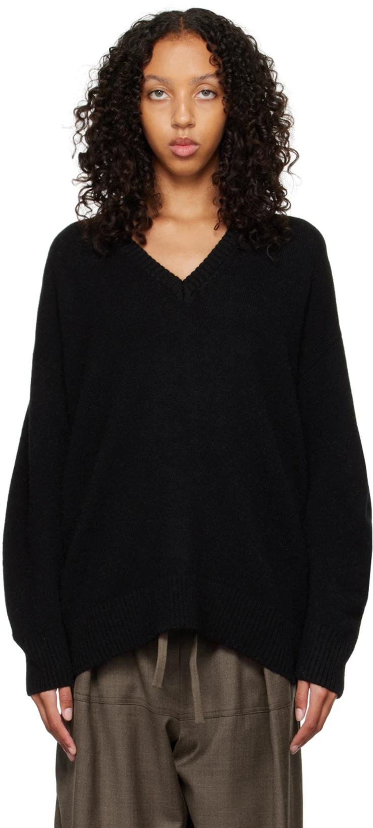 Black V-Neck Sweater by CAES