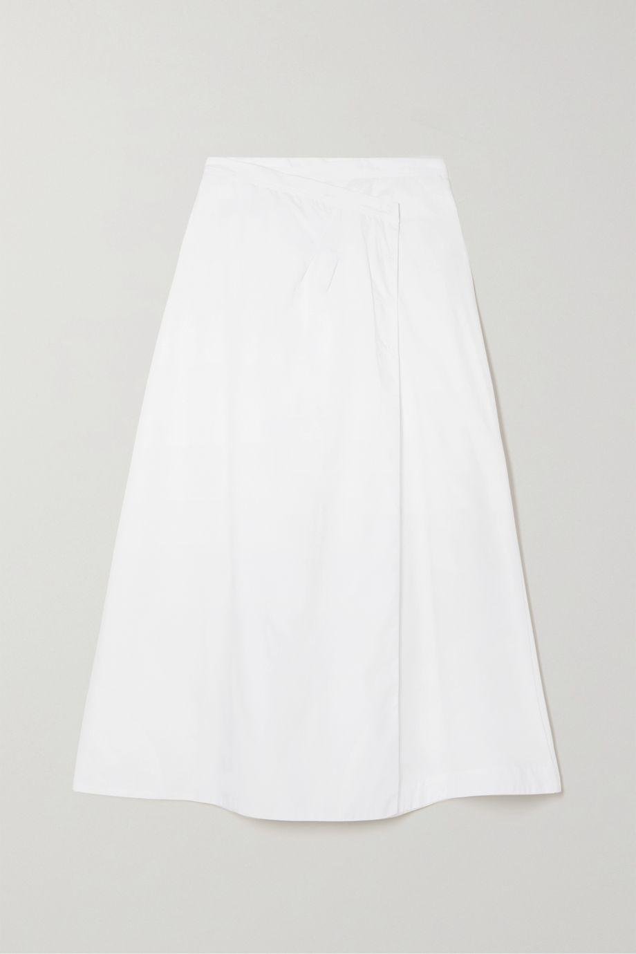 Cotton and Lyocell-blend poplin maxi wrap skirt by CAES