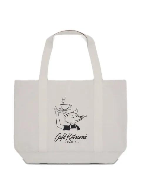 Barista Fox print tote bag by CAFE KITSUNE