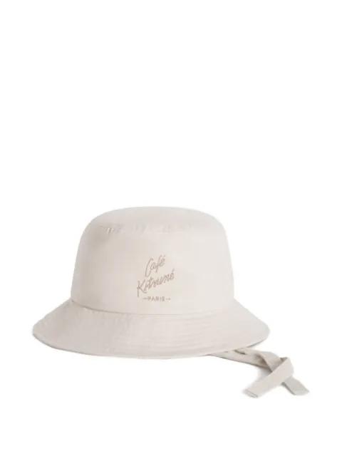 logo bucket hat by CAFE KITSUNE