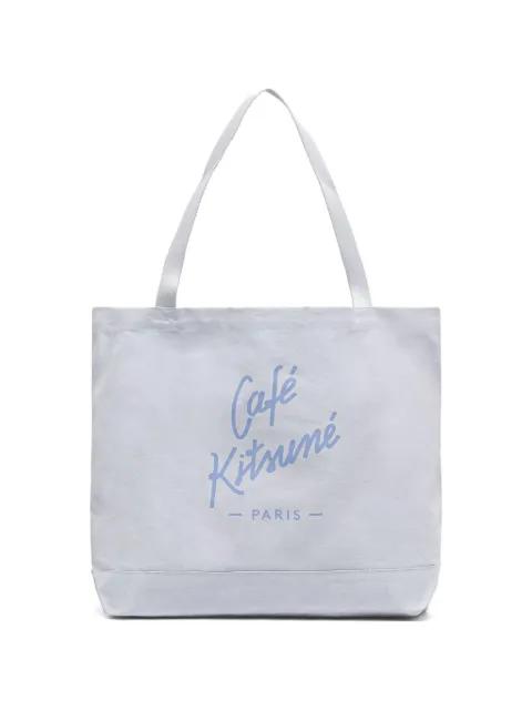 logo-print tote bag by CAFE KITSUNE