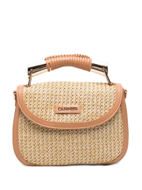 raffia-effect tote bag by CAFENOIR