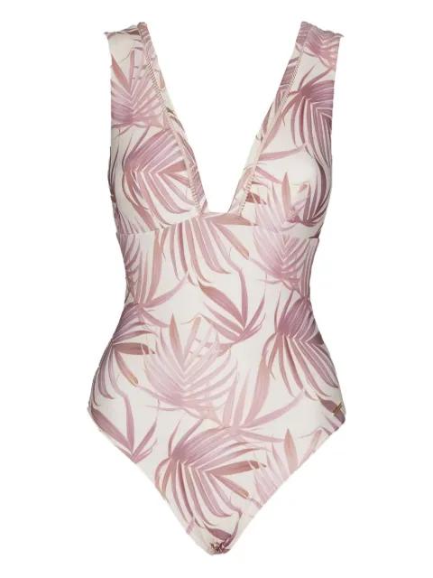Madison palm-print swimsuit by CAHA CAPO DUBAI