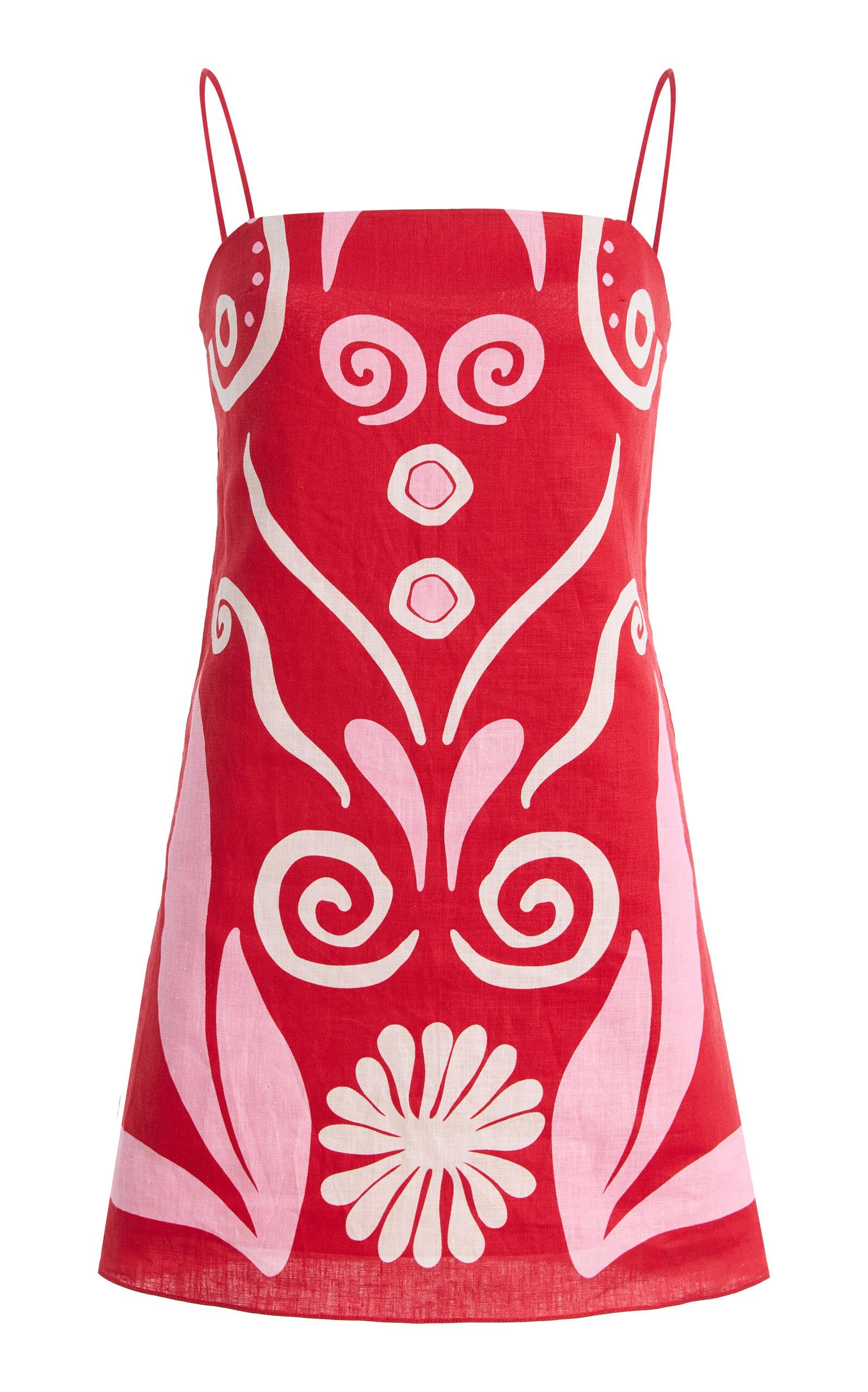 Cala de la Cruz Ancona Printed Linen Mini Dress - Moda Operandi by CALA DE LA CRUZ
