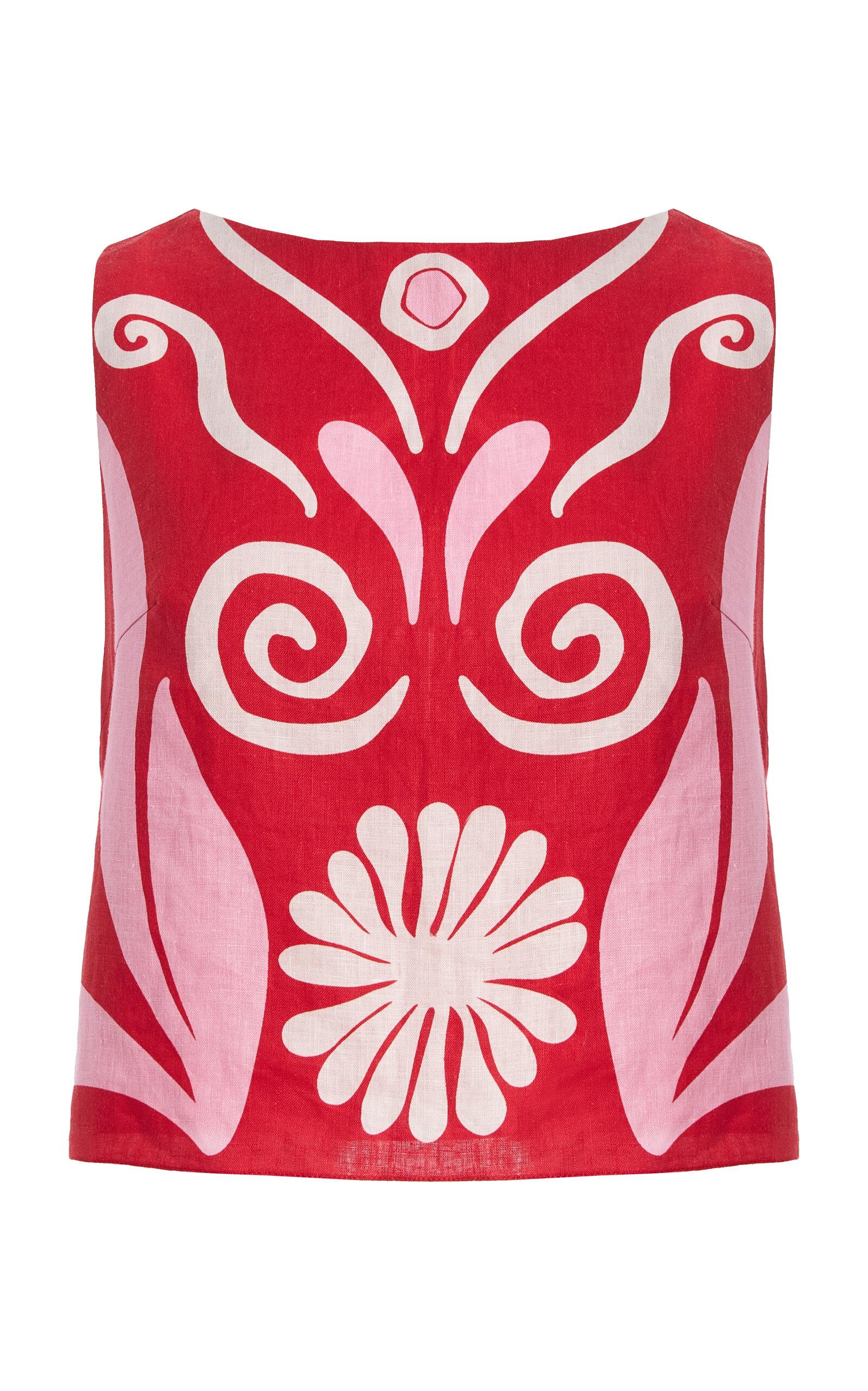Cala de la Cruz Avelino Printedinen Top - Moda Operandi by CALA DE LA CRUZ
