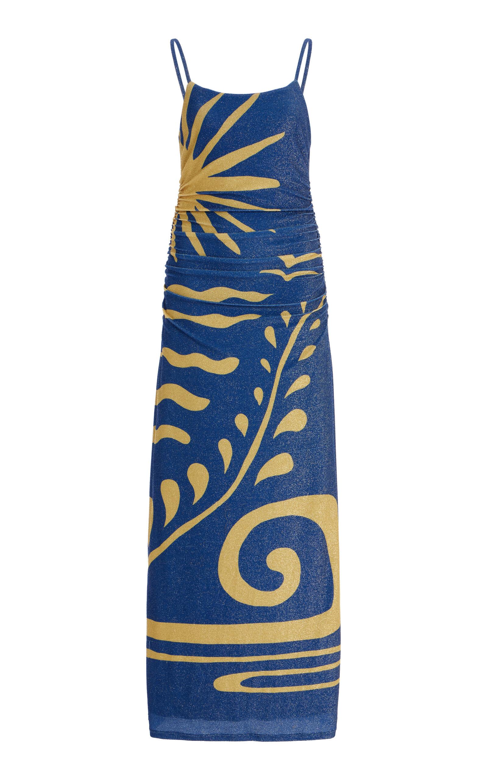 Cala de la Cruz - Kim Metallic Jersey Maxi Dress - Blue - - Moda Operandi by CALA DE LA CRUZ Cala de la Cruz - Kim Metallic Jersey Maxi Dress - Blue - - Moda Operandi by CALA DE LA CRUZ