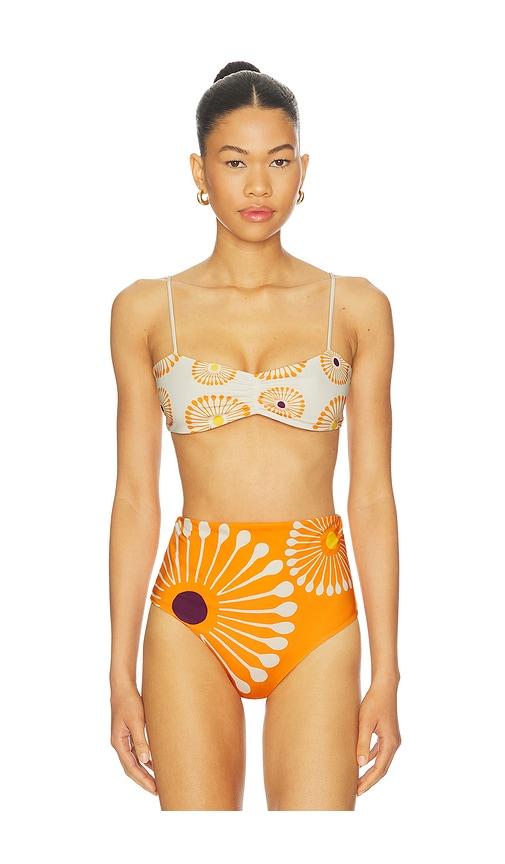 Cala de la Cruz Lilo Bikini Top in Ivory,Orange by CALA DE LA CRUZ