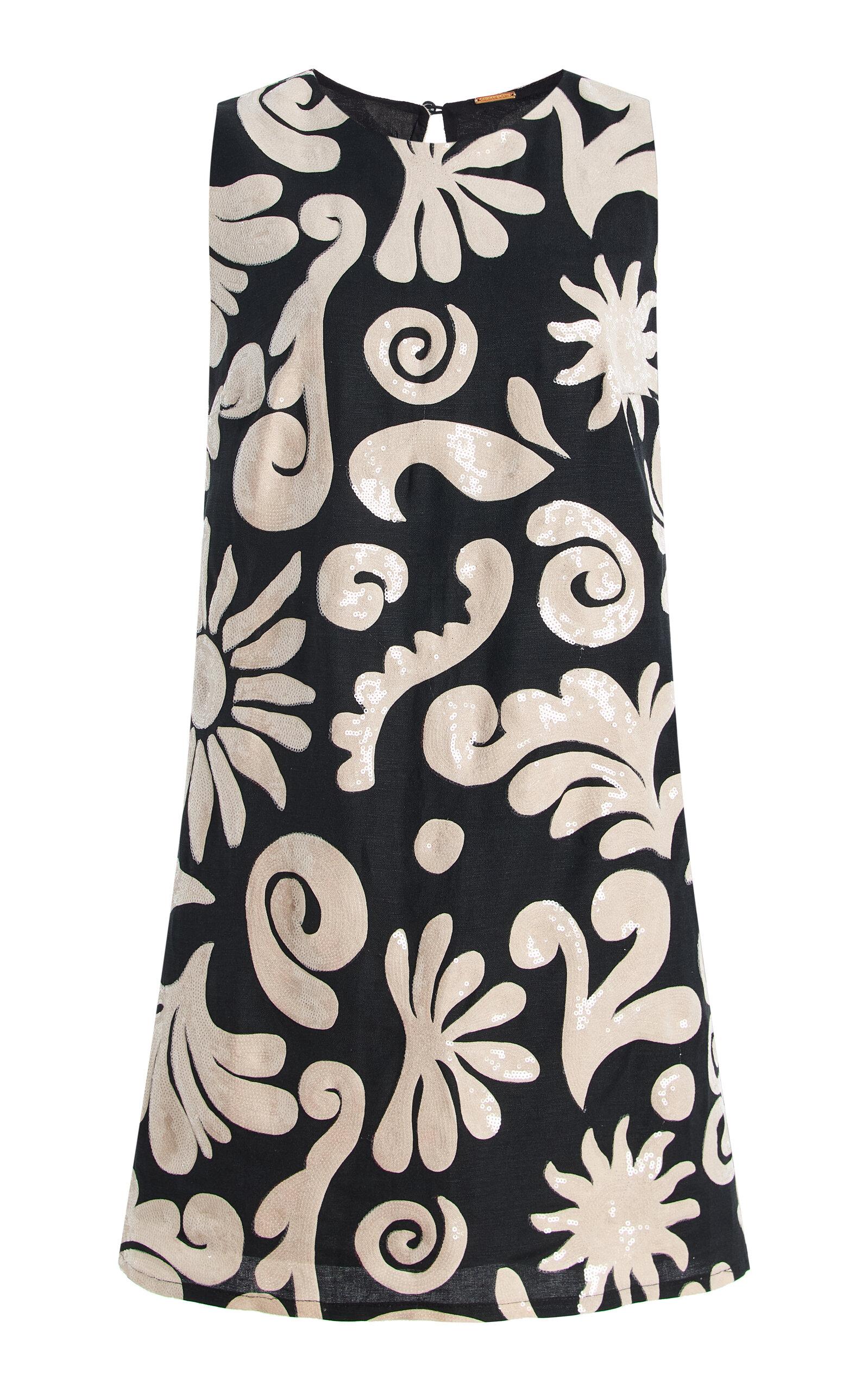 Cala de la Cruz Loren Sequined Linen Mini Dress - Moda Operandi by CALA DE LA CRUZ