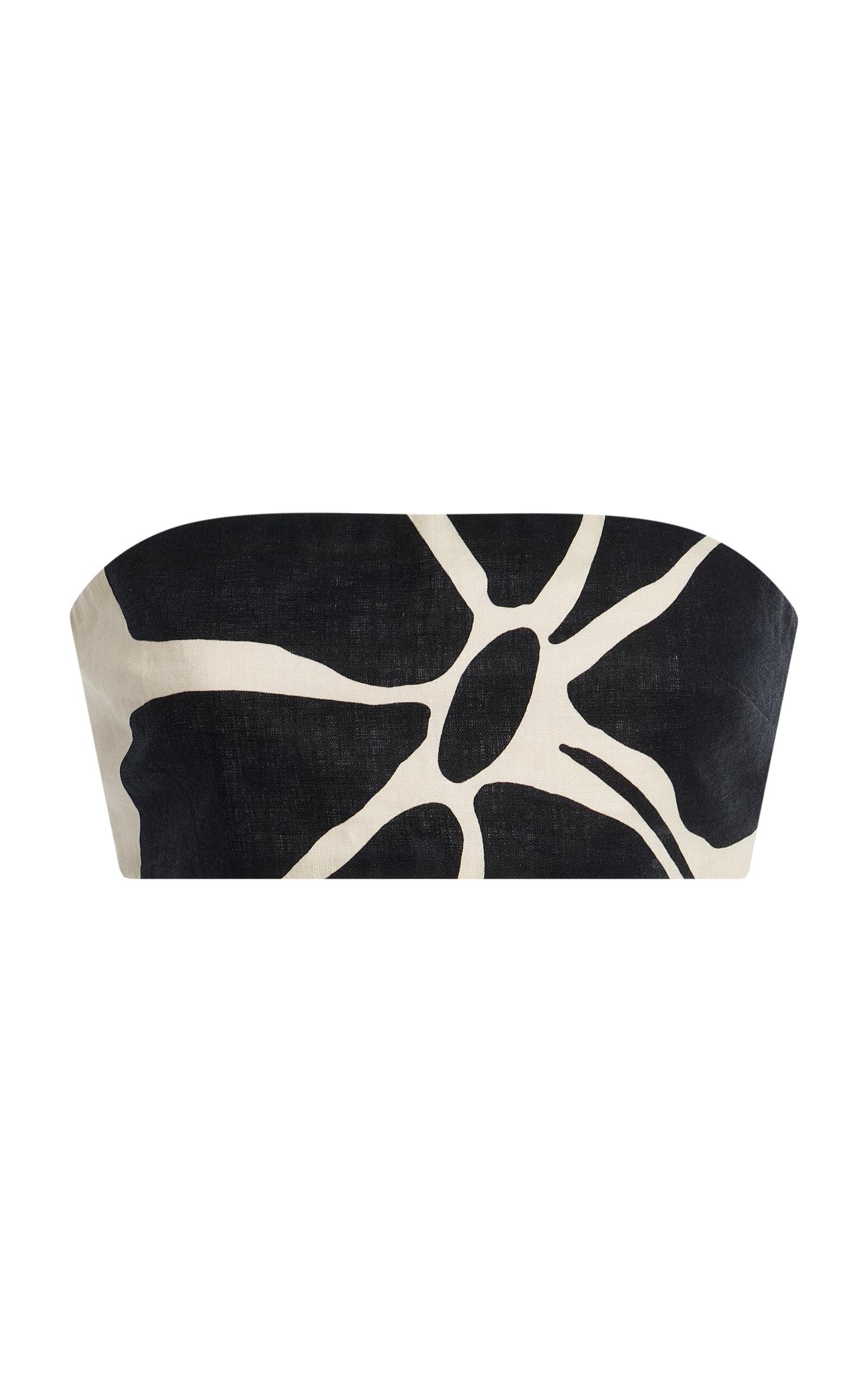 Cala de la Cruz Santa Cruz Printed Linen Bandeau Top - Moda Operandi by CALA DE LA CRUZ