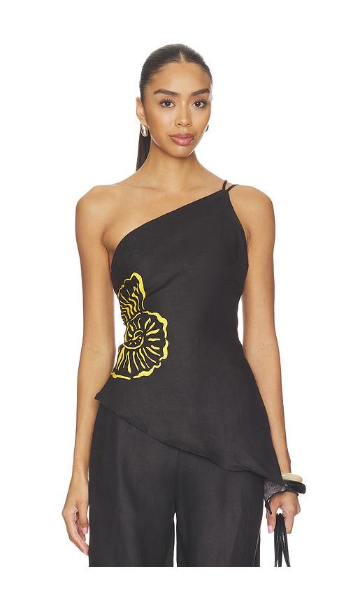 Cala de la Cruz Zharit Top in Black by CALA DE LA CRUZ