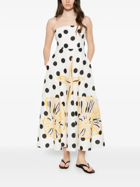 Delta polka-dot midi dress by CALA DE LA CRUZ