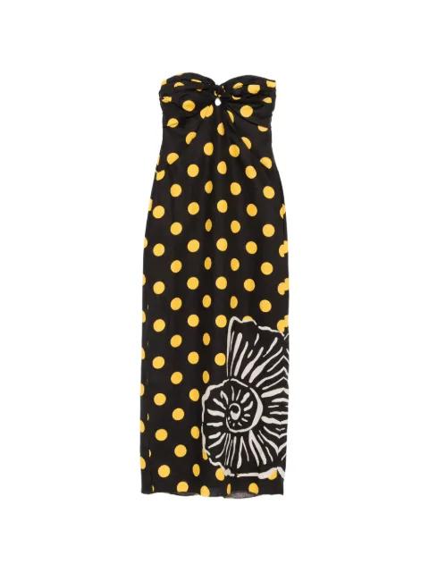 Leda polka-dot midi dress by CALA DE LA CRUZ