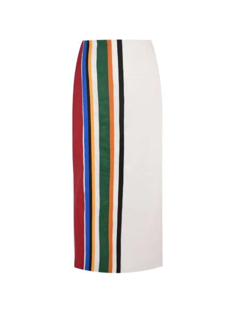 Lima appliqué-stripe pencil skirt by CALA DE LA CRUZ