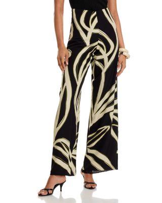 Oxana Printed High Waisted Wide Pants by CALA DE LA CRUZ