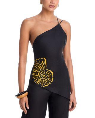 Zharit Asymmetric Backless Top by CALA DE LA CRUZ