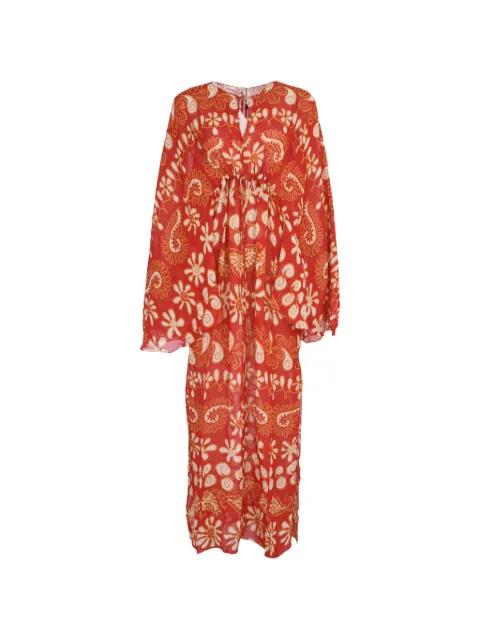 abstract-print flared-sleeve kaftan by CALA DE LA CRUZ