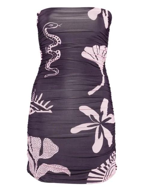 floral snake print dress by CALA DE LA CRUZ