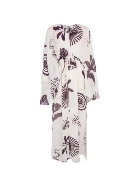 graphic-print flared-sleeve kaftan by CALA DE LA CRUZ