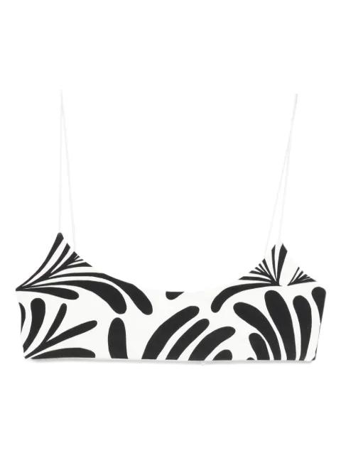 leaf-print bikini top by CALA DE LA CRUZ