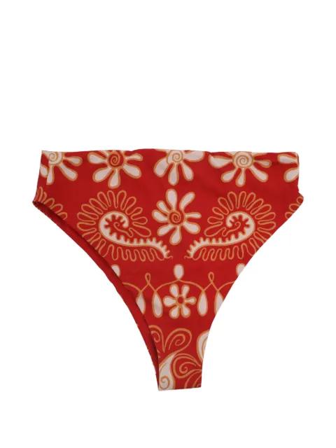 paisley-print high-waisted bikini bottoms by CALA DE LA CRUZ
