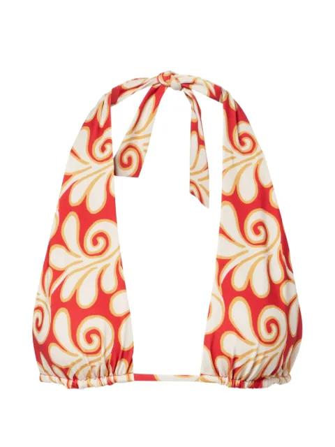 patterned triangle bikini top by CALA DE LA CRUZ