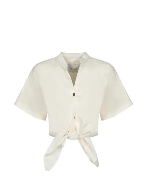 tie-fastening cropped blouse by CALA DE LA CRUZ
