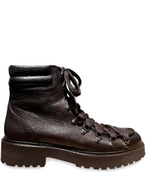 lace-up leather hiking boots by CALCE