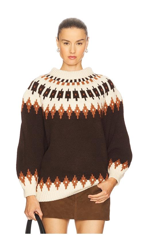 Callahan Kathleen Fair Isle Pullover in Chocolate by CALLAHAN