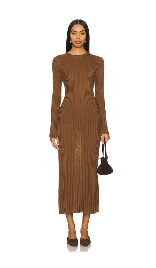 Callahan Mason Midi Dress in Brown by CALLAHAN