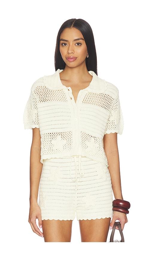 Callahan Patrick Polo Top in Cream by CALLAHAN