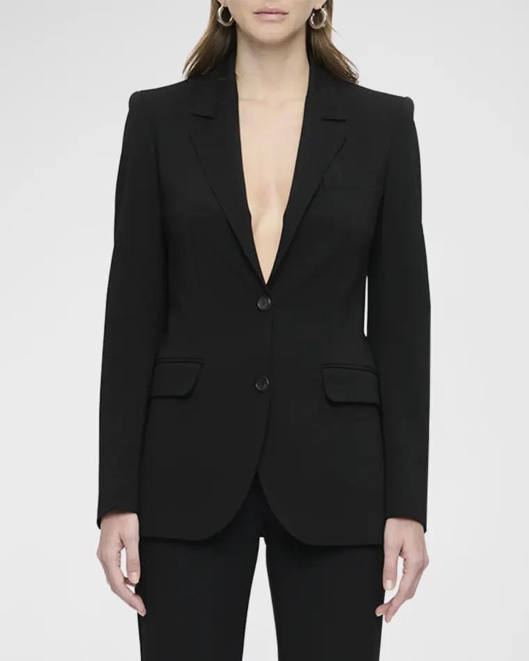 Andre Single-Breasted Topstitch Blazer by CALLAS MILANO