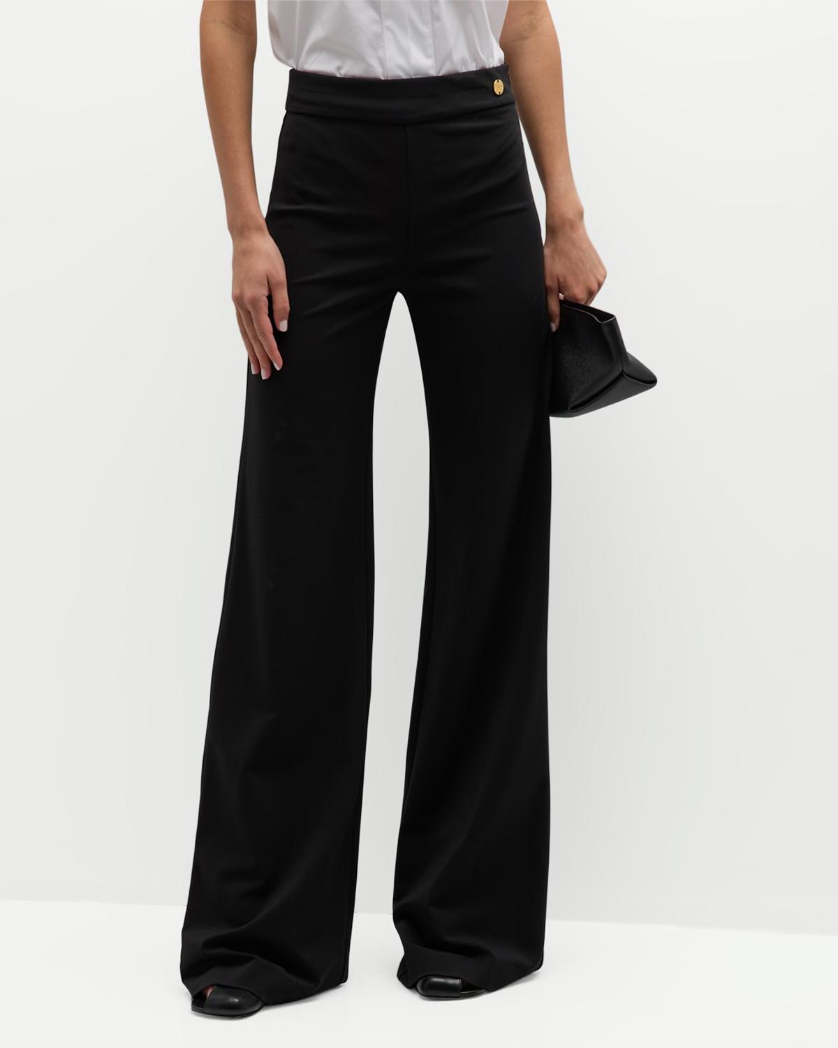 Anouk High-Rise Straight-Leg Crepe Jersey Pants by CALLAS MILANO