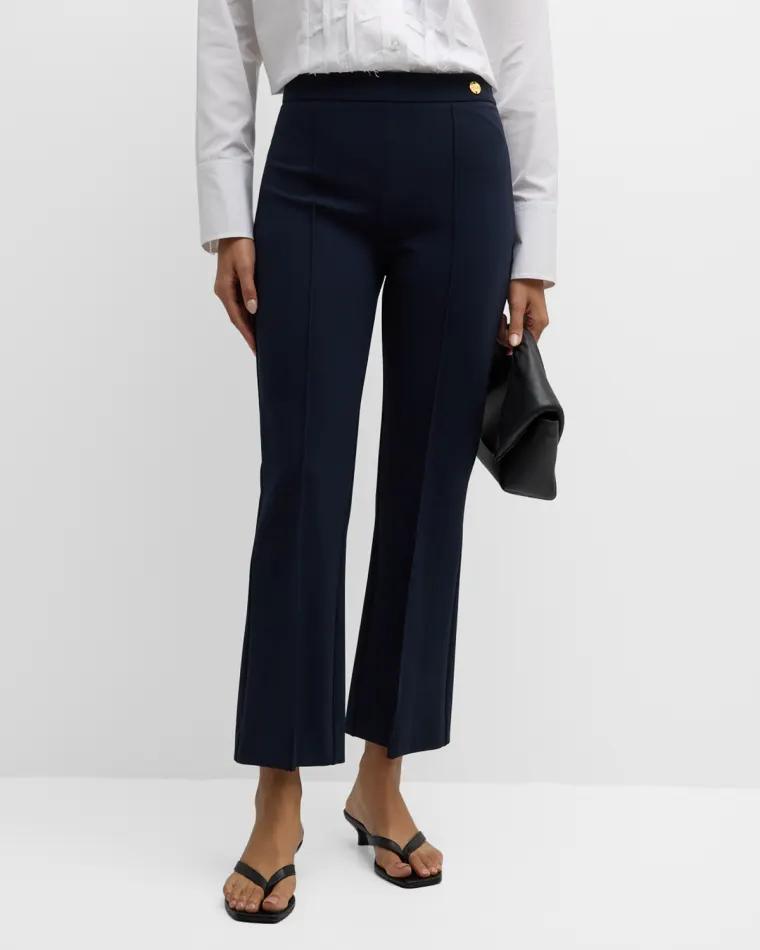 Lola Cropped Pintuck Flare-Leg Pants by CALLAS MILANO