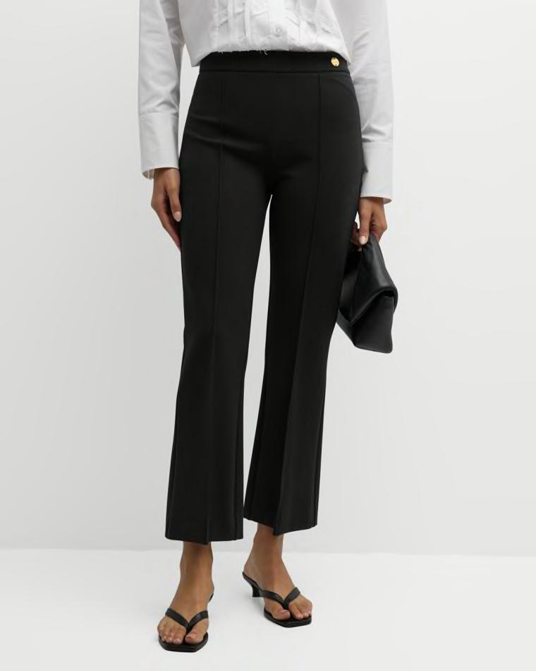 Lola Cropped Pintuck Flare-Leg Pants by CALLAS MILANO