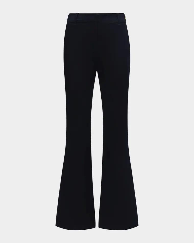Mila Cropped Flare-Leg Stretch Cotton Pants by CALLAS MILANO