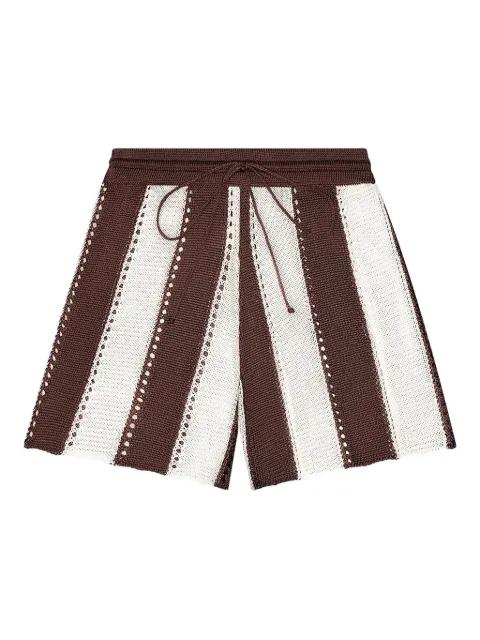 Cabana stripe knitted shorts by CALLE DEL MAR