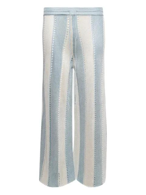 Cabana stripes knit trousers by CALLE DEL MAR