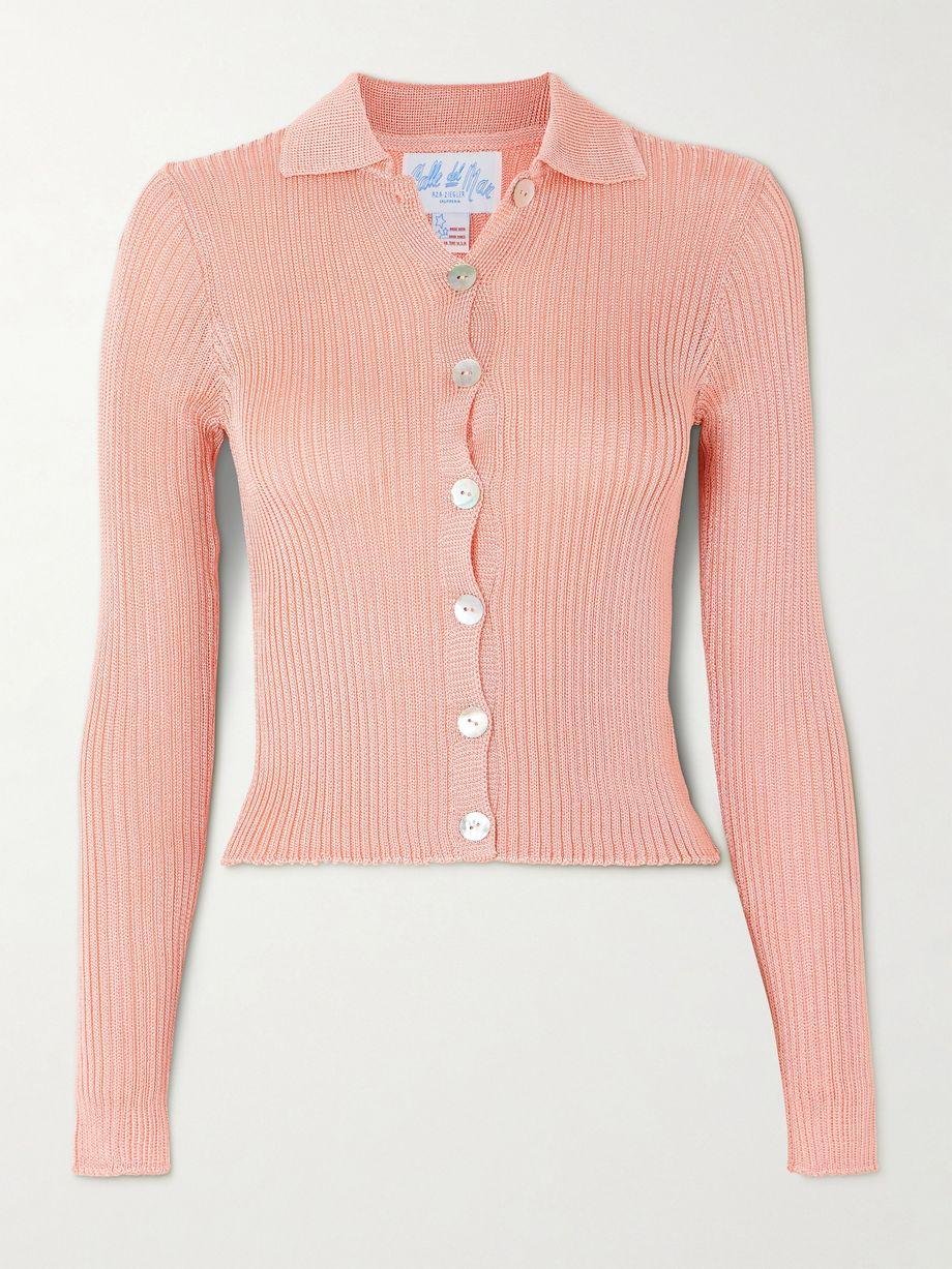 Cropped ribbed-knit cardigan by CALLE DEL MAR