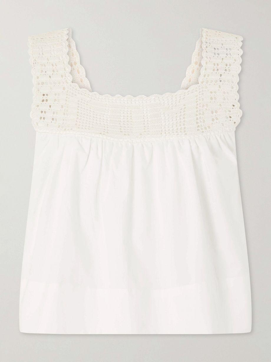 Heirloom lace-trimmed cotton-poplin top by CALLE DEL MAR