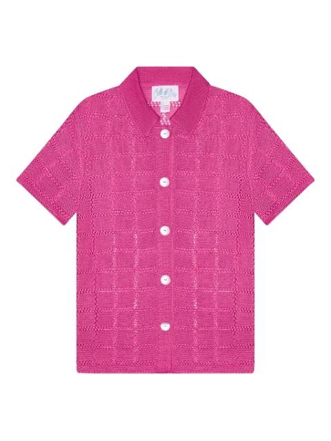 short-sleeve grid-pattern shirt by CALLE DEL MAR