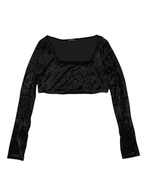 crushed velvet "Black" crop top by CALLIPYGIAN