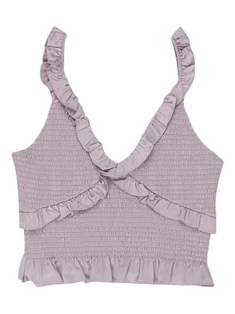 satin smocked "Purple" top by CALLIPYGIAN