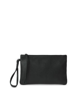 Slim Grained Leather Pochette by CALLISTA