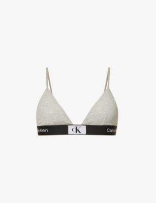 1996 branded recycled cotton-blend bralette by CALVIN KLEIN
